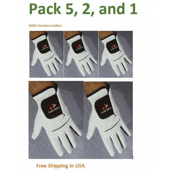Golf Gloves All Weather, 100% Cabretta Leather, Durable & Breathable, Enhanced Grip for Men & Women, Comfortable Fit
