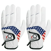 Golf Gloves Men Left Hand Right Leather Value 2 Pack, Mens Golf Glove for Right Left Handed Golfer All Weather Grip Small Medium ML Large XL XXL