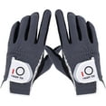 thumbnail image 1 of Golf Gloves Men Pair Left and Right Both Hand Rain Grip Lh Rh Weathersof No Sweat All Weather Grips Soft Comfortable Gray Green Size Small Medium ML Large XL, 1 of 6