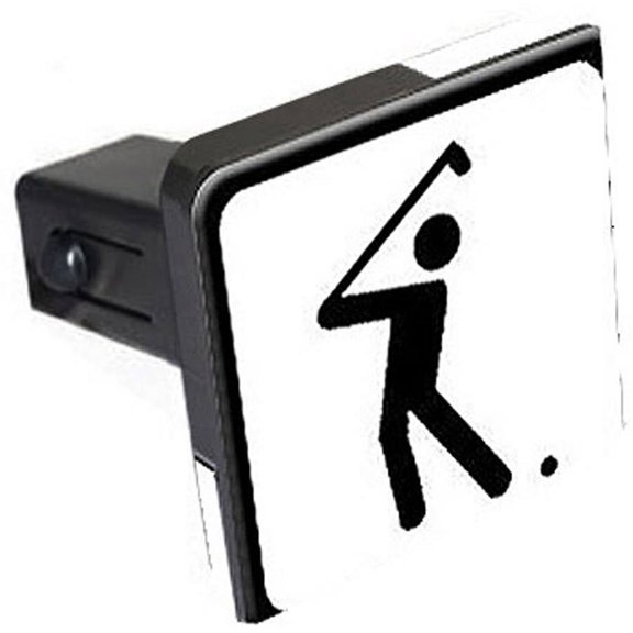Golf Golfing Golfer Sign Symbol 1.25" Tow Trailer Hitch Cover Plug Insert
