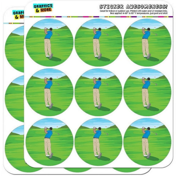 Golf Golfing Golfer Sport 18 2" Planner Calendar Scrapbooking Crafting Stickers