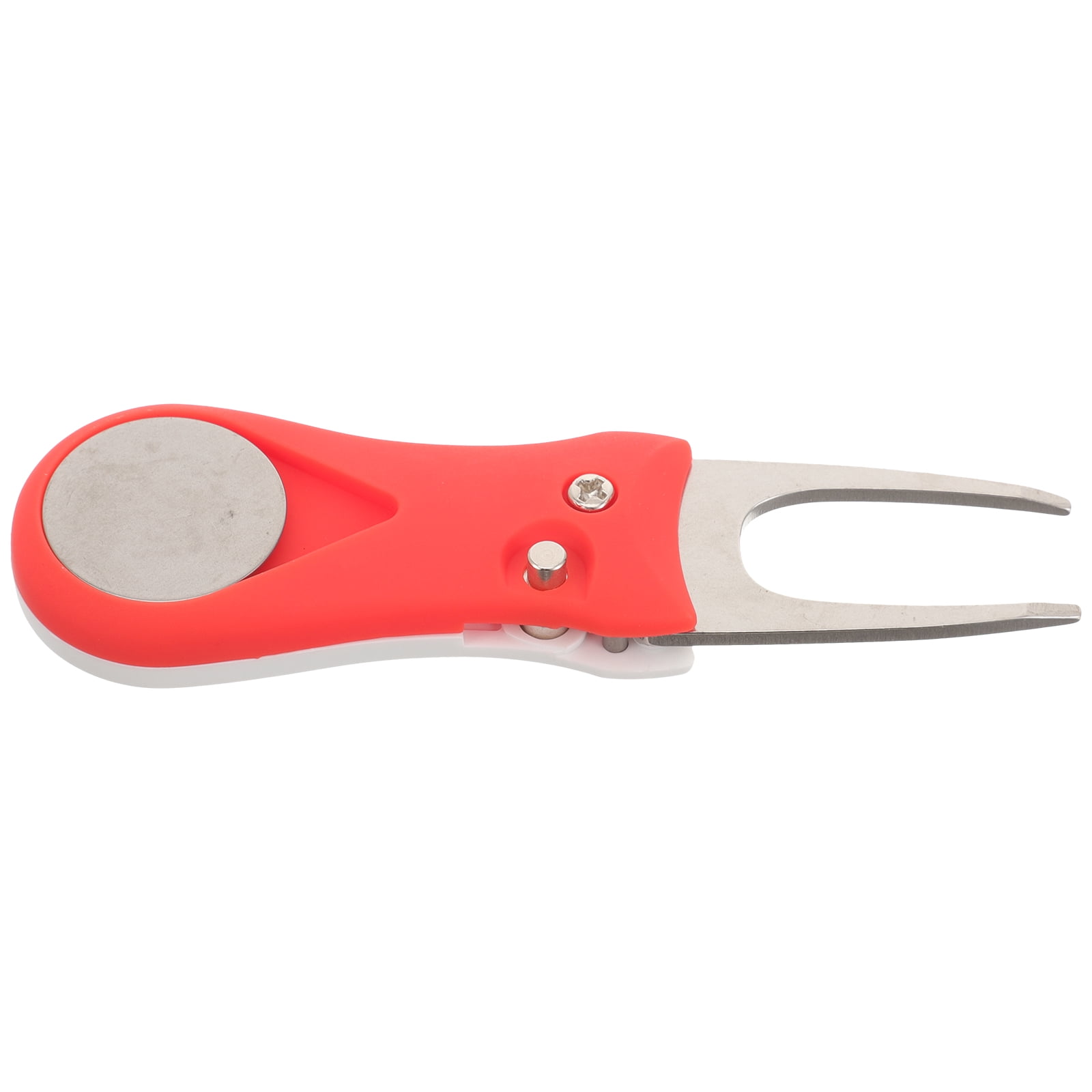 Golf Green Fork Foldable Lawn Repair Tool Popup (white with Red) Wine