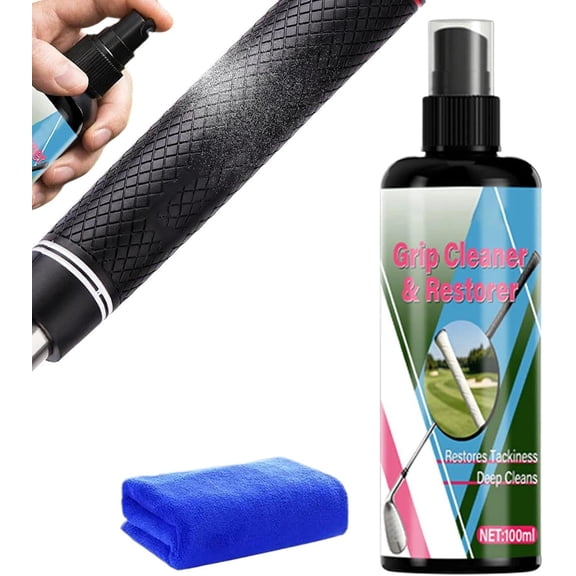 Golf Grip Cleaner Spray, Restores Tackiness & Control, Removes Sweat & Dirt, Safe for Clubs & Pickleball Paddles
