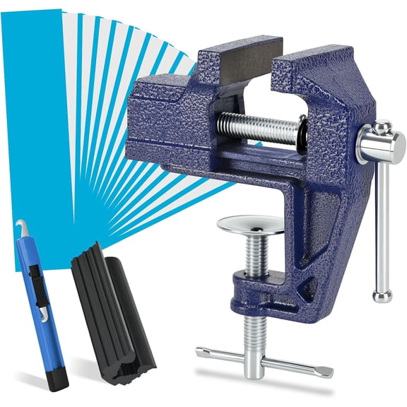 Golf Grip Kit for Regripping Golf Clubs, Include Portable Table Vise Rubber Clamp, 15 Tapes Strips, Golf Grip Removal Tool(No Solvent), Pro/DIY Golf Grip Replacement Kit for Home/Travel/Clubhouse