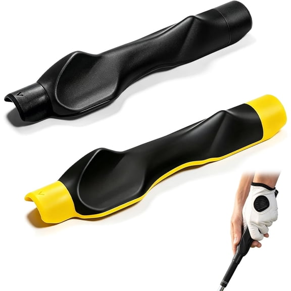 Golf Grip Trainer, 2 Pack Golf Training Aids for Correct Hand Position & Muscle Memory, Right-Handed Grip Correction Tool for All Skill Levels, Improves Grip Strength & Swing Precision
