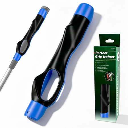 Golf Grip Trainer, Golf Club Grip Trainer for Right Hand, Correct Hand Positioning, Lmprove Swing Stability Accuracy & Muscle Memory Golf Training Swing Aid for All Level Golfers Blue