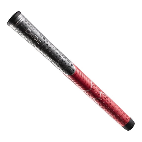 Golf Grips DriTac Non-Slip Cushioned - Gray/Red, Moisture Wicking, Shock Absorption, AVS Technology, Standard Size, for Improved Control & Comfort
