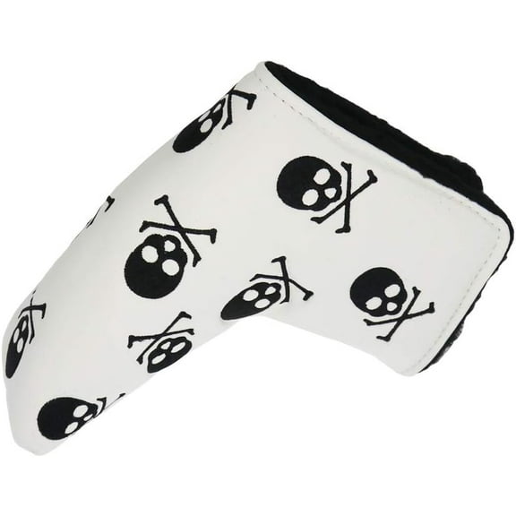 Golf Head Cover Blade Putter Cover Skull Pattern Wtih V- Headcover