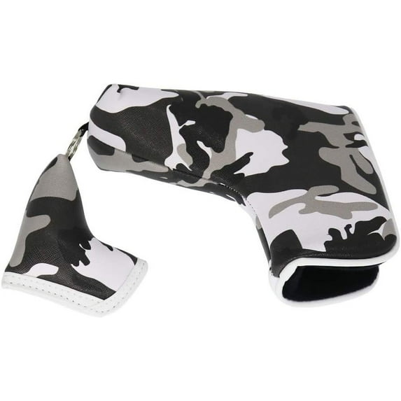 Golf Head Cover Putter Cover Protector Camouflage Pattern Soft PU