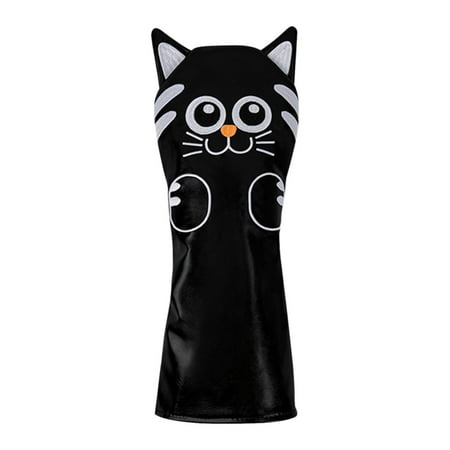Golf Head Covers Equipment Mallet Putter Cat Pattern PU Leather Accessories Golf Driver Black