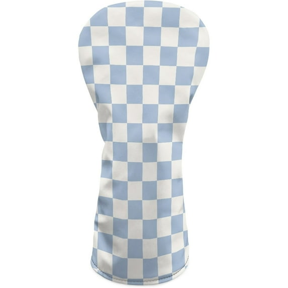 Golf Head Covers for Woods and Driver Fairway Hybrid Funny PU Leather Golf Club Head Covers for Women Men Golf Accessories for Halloween Christmas Birthday Present,Beige Checkered