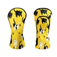 thumbnail image 1 of Golf Head Covers for Woods and Driver Waterproof Leather Golf Club Head Covers for Women Men Golf Driver Fairway Wood Headcover Black-White Cat & Paw Pattern, 1 of 7