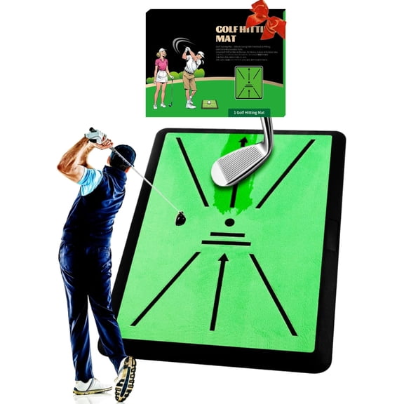Golf Hitting Mat - 16"x12" Golf Practice Mat Golf Turf Mat, Swing Path Feedback System, Non-Slip Rubber Base, Practice/Training Gifts | Indoor/Outdoor Use Golf Gift for All Skill Levels