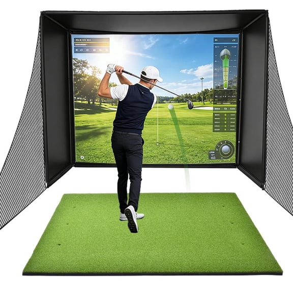 Golf Hitting Mat with Heavy Rubber Base, Foldable Golf Practice Mat for Indoor & Outdoor Training, Turf Fairway & Rough Grass Mat for Swing, Chipping and Driving Practice