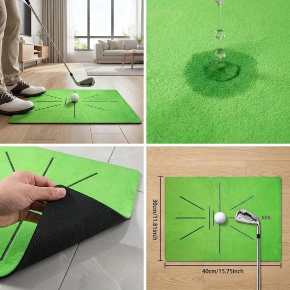 Golf Hitting Mat Silica Gel Trajectory Direction Detection Pad, Swing Practice Mat For Beginner Training