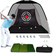 Galileo 10*7*6 Golf Practice Net with 2-in-1 Turf Mat - Portable Backyard Driving Range Kit for Indoor/Outdoor, Includes Balls, Tees & Target