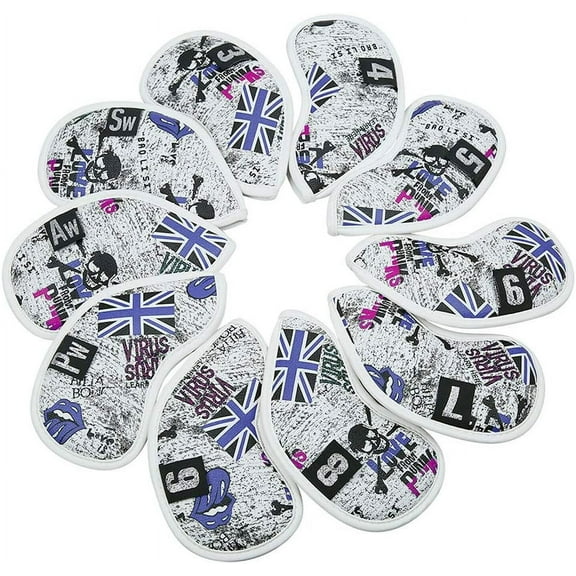 Golf Iron Head Cover UK Flag Putter Cover with Magnetic Closure Golf Club Headcover Blue