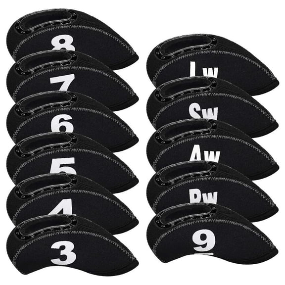 Golf Iron Head Covers 11Pcs Neoprene Golf Club Protector Flexible with Window