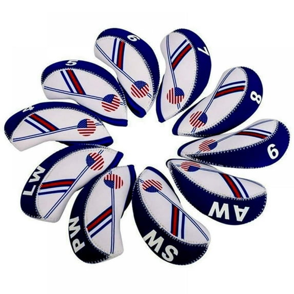 Golf Iron Head Covers Set Iron Headcover Wedge Cover Golf Iron Club Cover USA American Flag