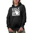 thumbnail image 1 of Golf Is a Day Spent in a Round of Strenuous Idleness Quote, Golf Player, Golfing or Golfer Themed Merch Gift, Black Hooded Sweatshirt or Hoodie, X-Large, 1 of 5