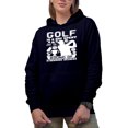 thumbnail image 1 of Golf Is a Day Spent in a Round of Strenuous Idleness Quote, Golf Player, Golfing or Golfer Themed Merch Gift, Navy Blue Hooded Sweatshirt or Hoodie, Large, 1 of 5