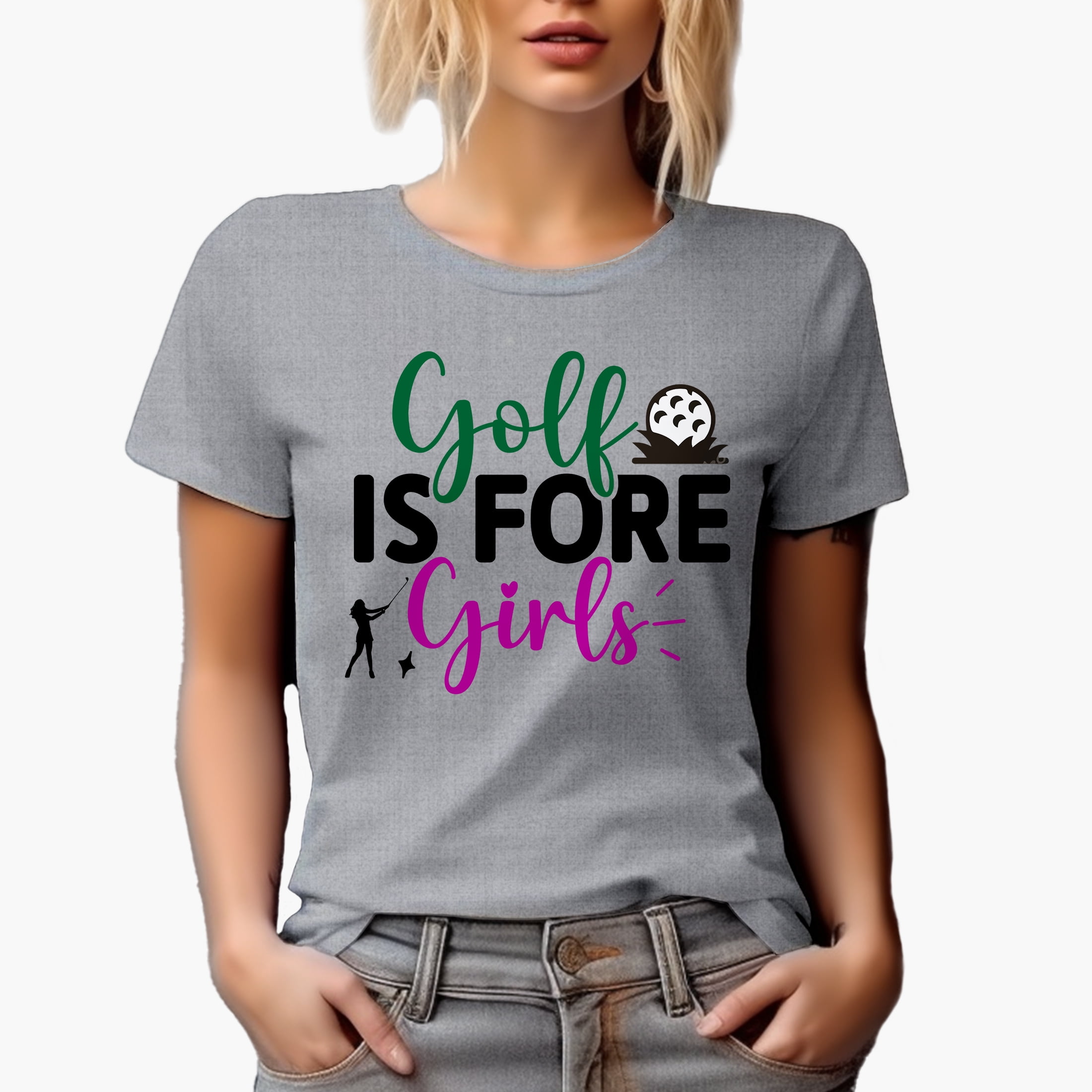 Give a Girl the Right Shoes Girl and Women Golf T Shirt main image 0