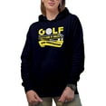 thumbnail image 1 of Golf Is a Game of Endless Failure & Frustration with Ball & Club, Golf Player, Golfing or Golfer Themed Merch Gift, Navy Blue Hooded Sweatshirt or Hoodie, Small, 1 of 5