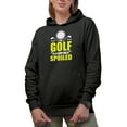 thumbnail image 1 of Golf Is Good Walk Spoiled Quote with a Ball & Clubs, Golf Player, Golfing or Golfer Themed Merch Gift, Black Hooded Sweatshirt or Hoodie, Small, 1 of 5