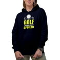 thumbnail image 1 of Golf Is Good Walk Spoiled Quote with a Ball & Clubs, Golf Player, Golfing or Golfer Themed Merch Gift, Navy Blue Hooded Sweatshirt or Hoodie, Large, 1 of 5