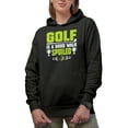 thumbnail image 1 of Golf Is a Good Walk Spoiled with a Club & Balls, Golf Player, Golfing or Golfer Themed Merch Gift, Black Hooded Sweatshirt or Hoodie, X-Large, 1 of 5