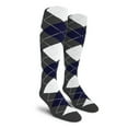 thumbnail image 1 of Golf Knickers Colorful Knee High Argyle Cotton Socks For Men Women and Youth - A: Charcoal/Navy/White - Ladies, 1 of 2