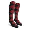 thumbnail image 1 of Golf Knickers Colorful Knee High Argyle Cotton Socks For Men Women and Youth - DD: Black/Maroon - Mens, 1 of 2
