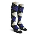 thumbnail image 1 of Golf Knickers Colorful Knee High Argyle Cotton Socks For Men Women and Youth - GGGG: Black/Royal/White - Youth, 1 of 2