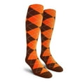 thumbnail image 1 of Golf Knickers Colorful Knee High Argyle Cotton Socks For Men Women and Youth - KK: Brown/Orange - Youth, 1 of 2