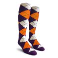 thumbnail image 1 of Golf Knickers Colorful Knee High Argyle Cotton Socks For Men Women and Youth - LL: Purple/Orange/White - Youth, 1 of 2