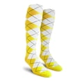 thumbnail image 1 of Golf Knickers Colorful Knee High Argyle Cotton Socks For Men Women and Youth - Z: Yellow/White - Mens, 1 of 2