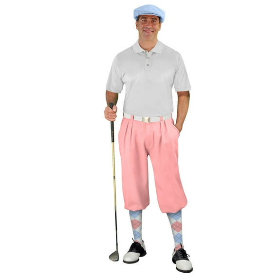 Golf Knickers Start-in-Style Traditional (Plus Fours) Outfit for Men - Pink - 58"