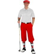 Golf Knickers Start-in-Style Traditional Plus Fours Outfit for Men - Red - 22