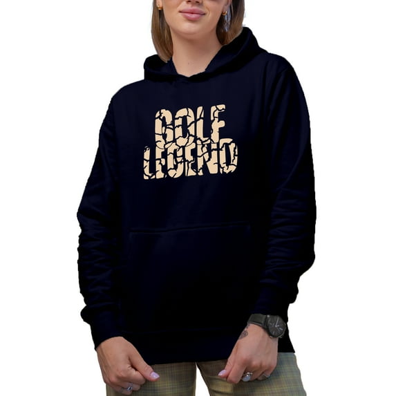 Golf Legend, Title for a Successful Golf Player, Golfing or Golfer Themed Merch Gift, Navy Blue Hooded Sweatshirt or Hoodie, X-Large