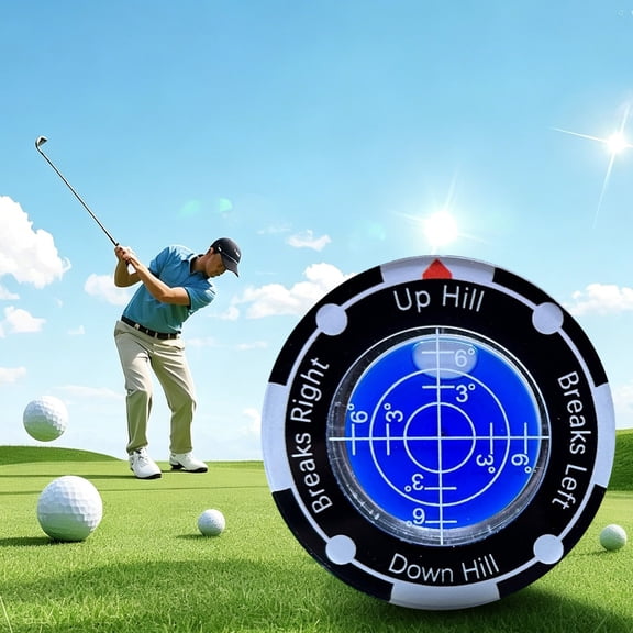 Golf Level Tool, Putting Green Slope Reader Level Instrument, Magnetic Ball Marker Clip, Precision Training Aid for Golf, Course, Practice & Outdoor Sport Use
