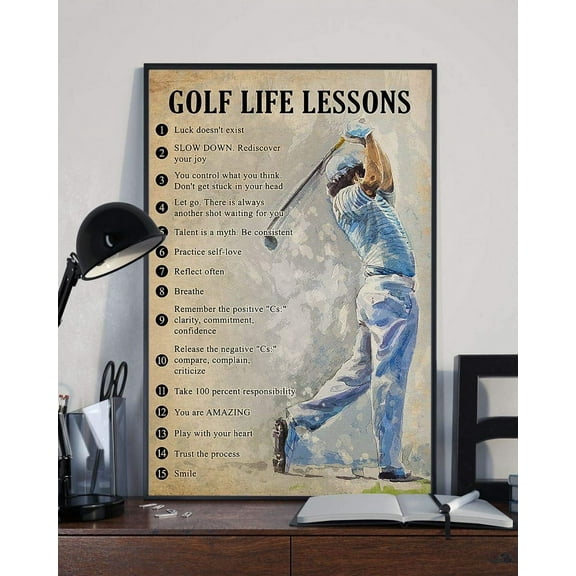Golf Life Lessons Poster Wall Art Decor 11 x 17 Inch Poster