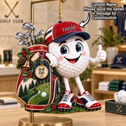 Golf Life Ornament, Personalized Name Acrylic Christmas Gift for Golfers