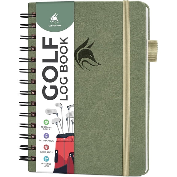 Golf Log Book – Small Training & Scorecard Journal – Pocket Notebook – Golf Practice Accessories & Gifts Ideas for Men (Cypress)