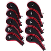 Golf Long Neck Neoprene Durable Zippered Zipper Iron Head Covers Headcovers 3-SW Pack of 10