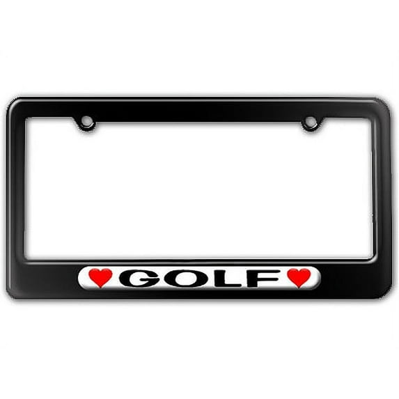 Golf Love with Hearts License Plate Frame