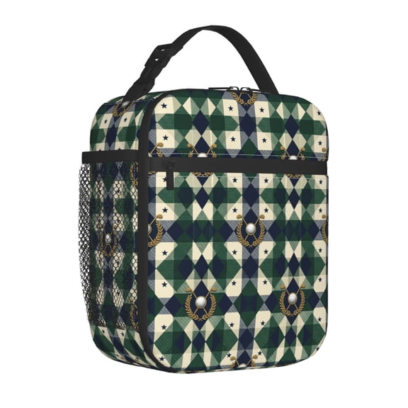 Golf Lunch Box, Graphic Golf Illustration Insulated Tote, Reusable High-Density Insulation Carrier, Special Holiday Present For Dad Husband Friends