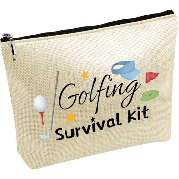 Golf Make Up Bags Small Cosmetic Bag Travel Toiletry Pouch Period Purse Portable Organizer Storage Large Capacity Lightweight with Zipper for Trip Vacation Gift Women Girlfriend 10x7 Inch