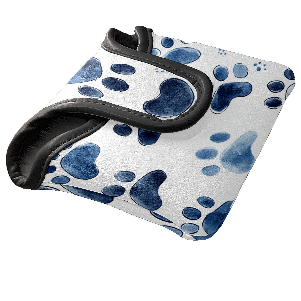 Golf Mallet Putter Cover Premium Leather Golf Putter Head Cover with Magnetic Closure Golf Cover for Men and Women Animal Paw Prints