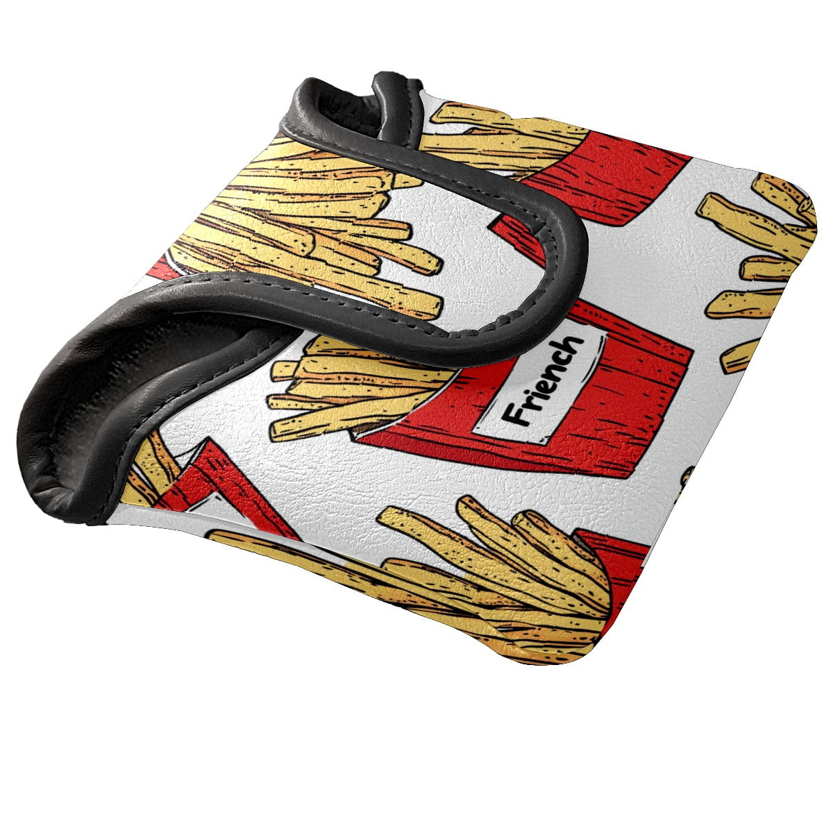 Golf Mallet Putter Cover Premium Leather Golf Putter Head Cover with Magnetic Closure Golf Cover for Men and Women Cartoon French Fries