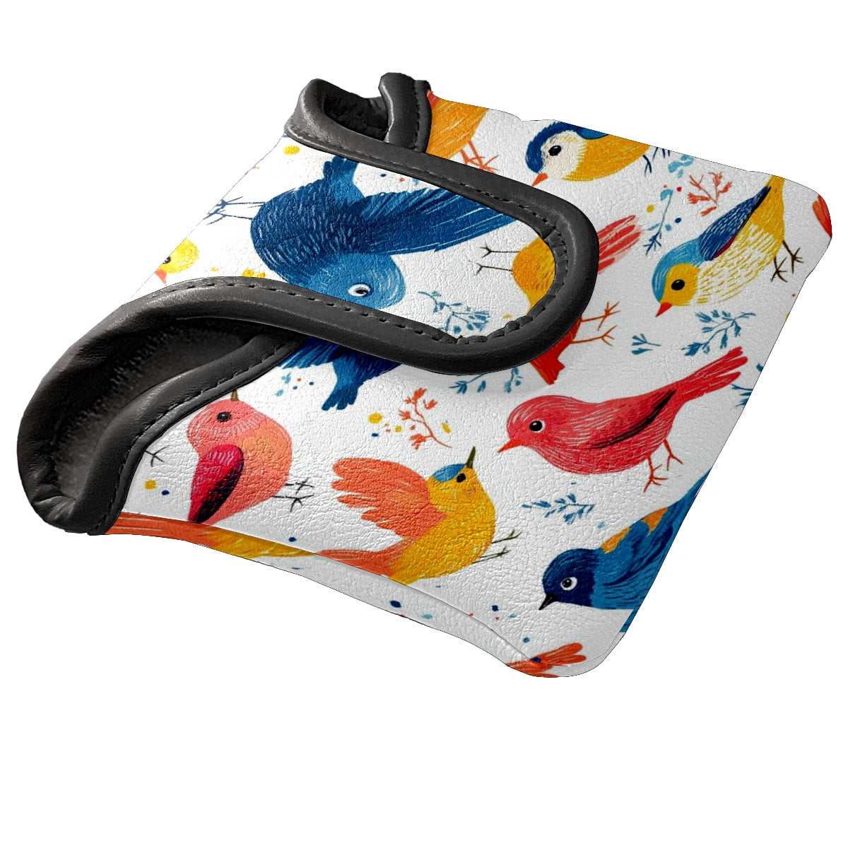 Golf Mallet Putter Cover Premium Leather Golf Putter Head Cover with Magnetic Closure Golf Cover for Men and Women Colorful Bird